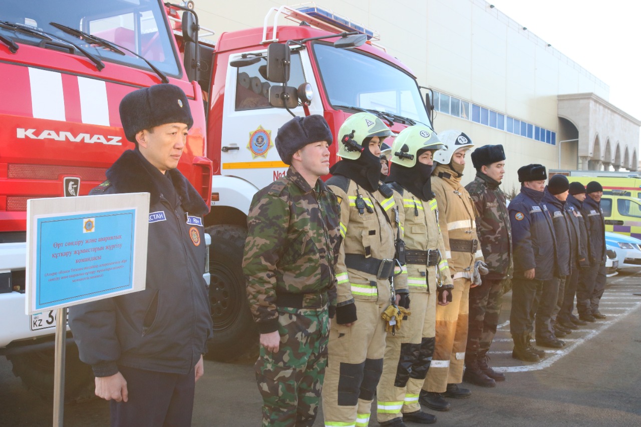 В Атырауской области проведен смотр сводного отряда экстреннего реагирования