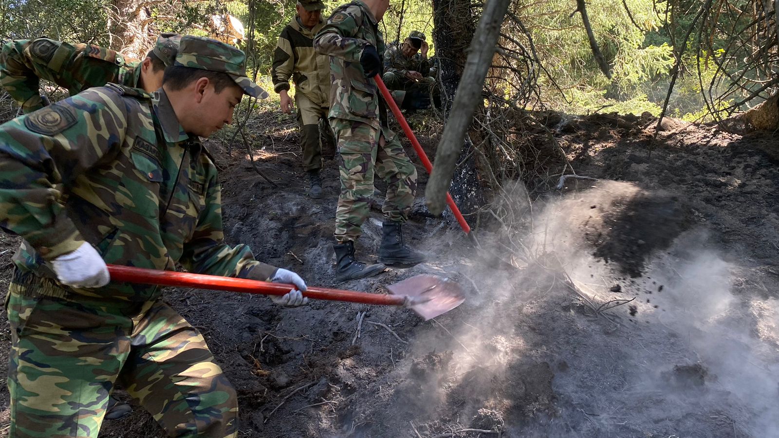В труднодоступной горной местности Алматинского Государственного природного заповедника тление торфа ликвидировано