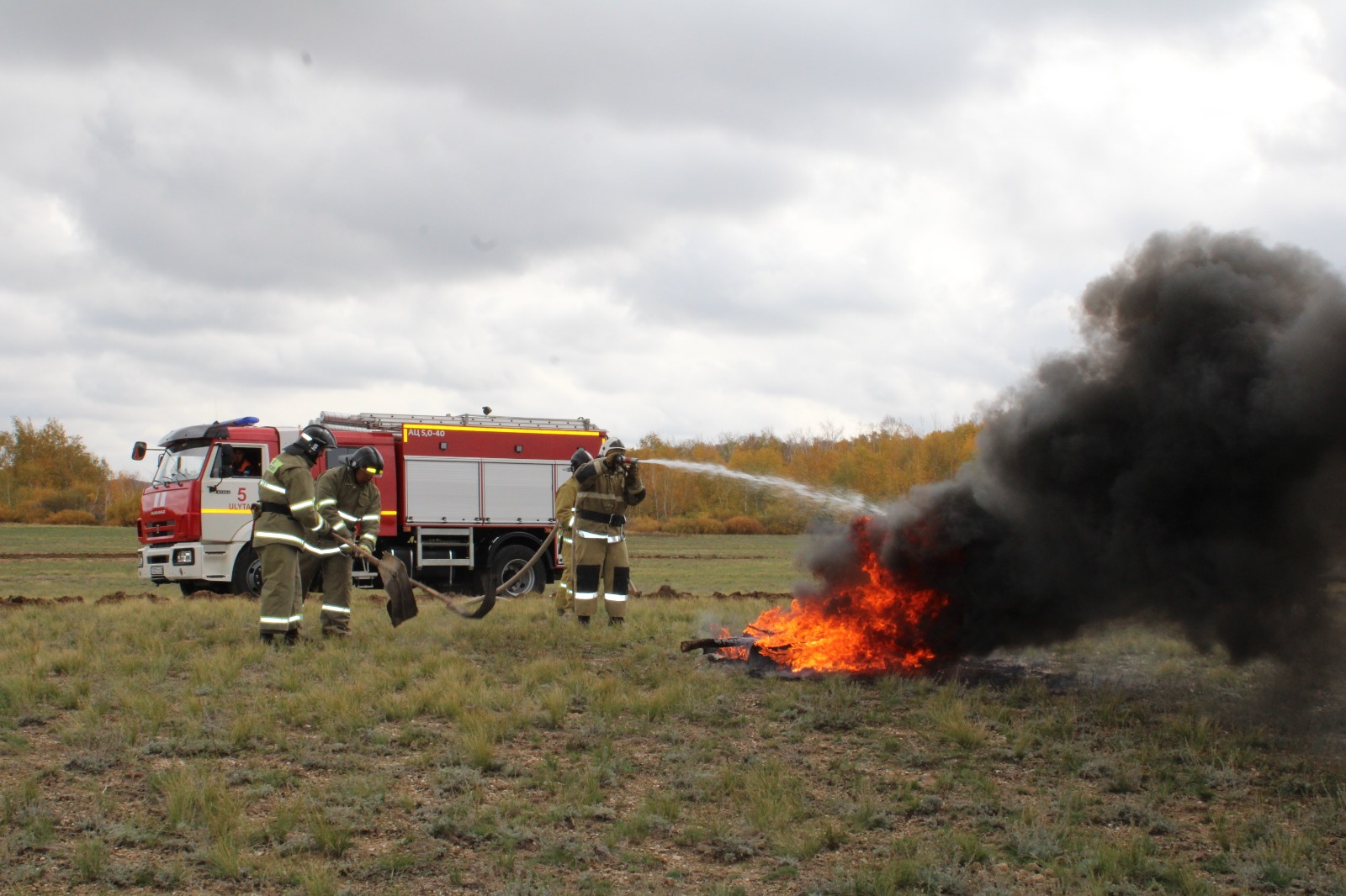 Ұлытауские спасатели провели пожарно-тактические учения