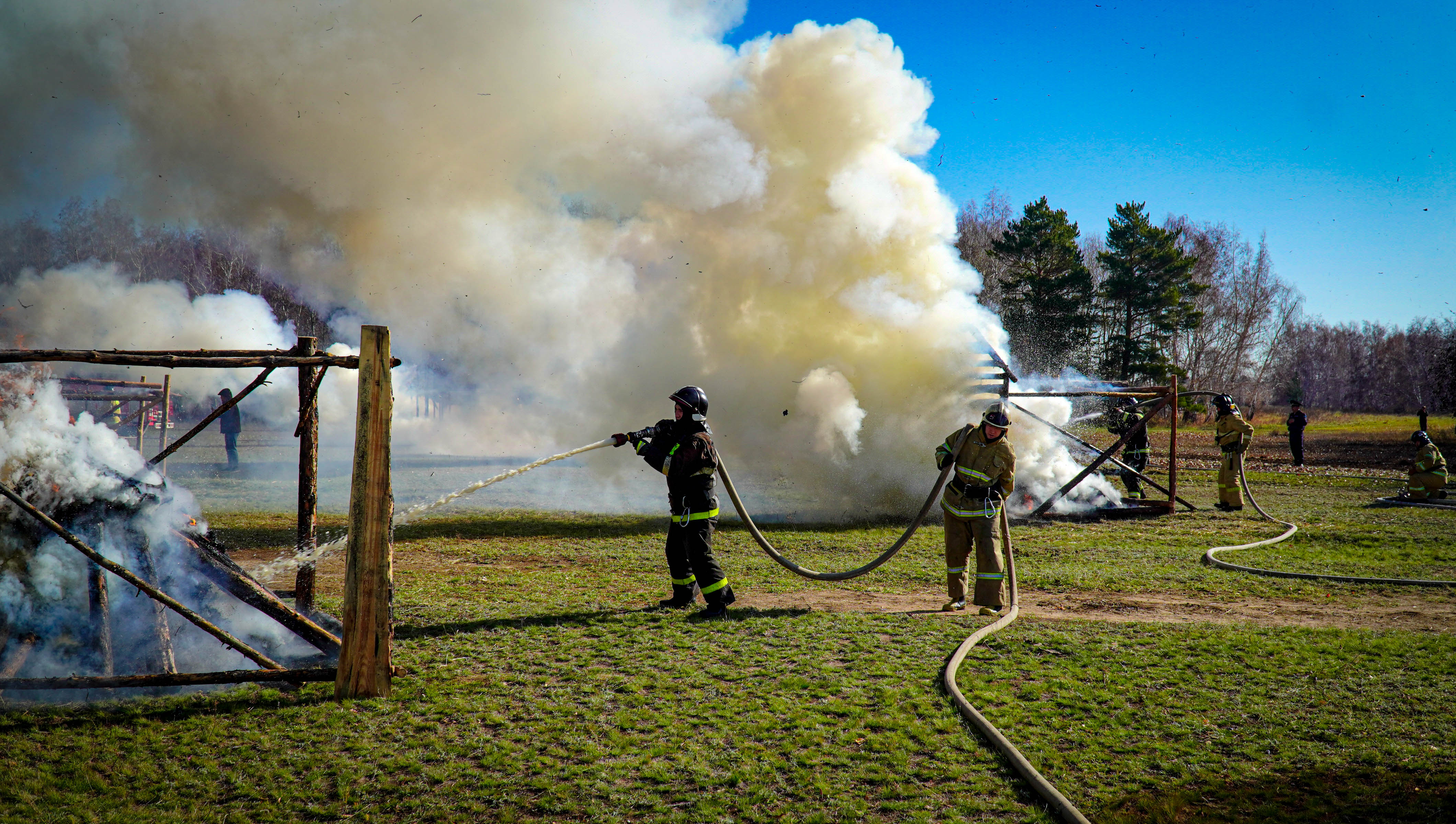 Масштабные учения по тушению природного пожара проведены в Акмолинской области