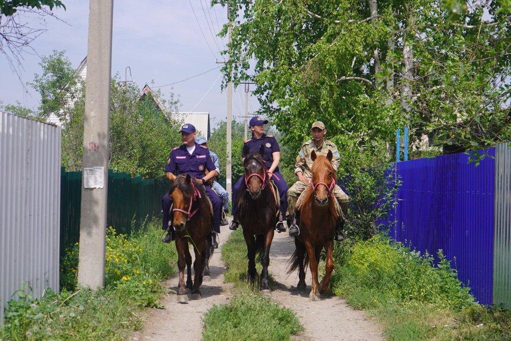 Конный патруль задействовали спасатели ВКО