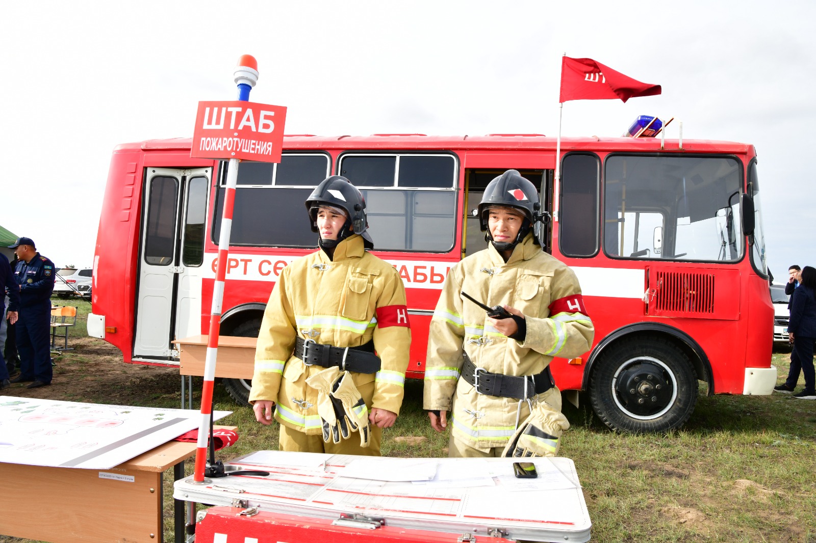 В городе Актобе прошли тактико-специальные учения по тушению лесных и степных пожаров